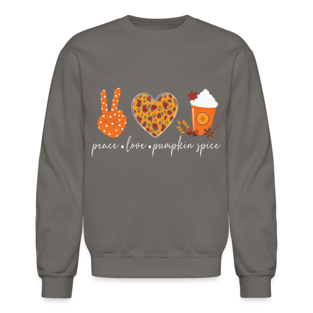 Peace Love Pumpkin Spice Sweatshirt - asphalt gray