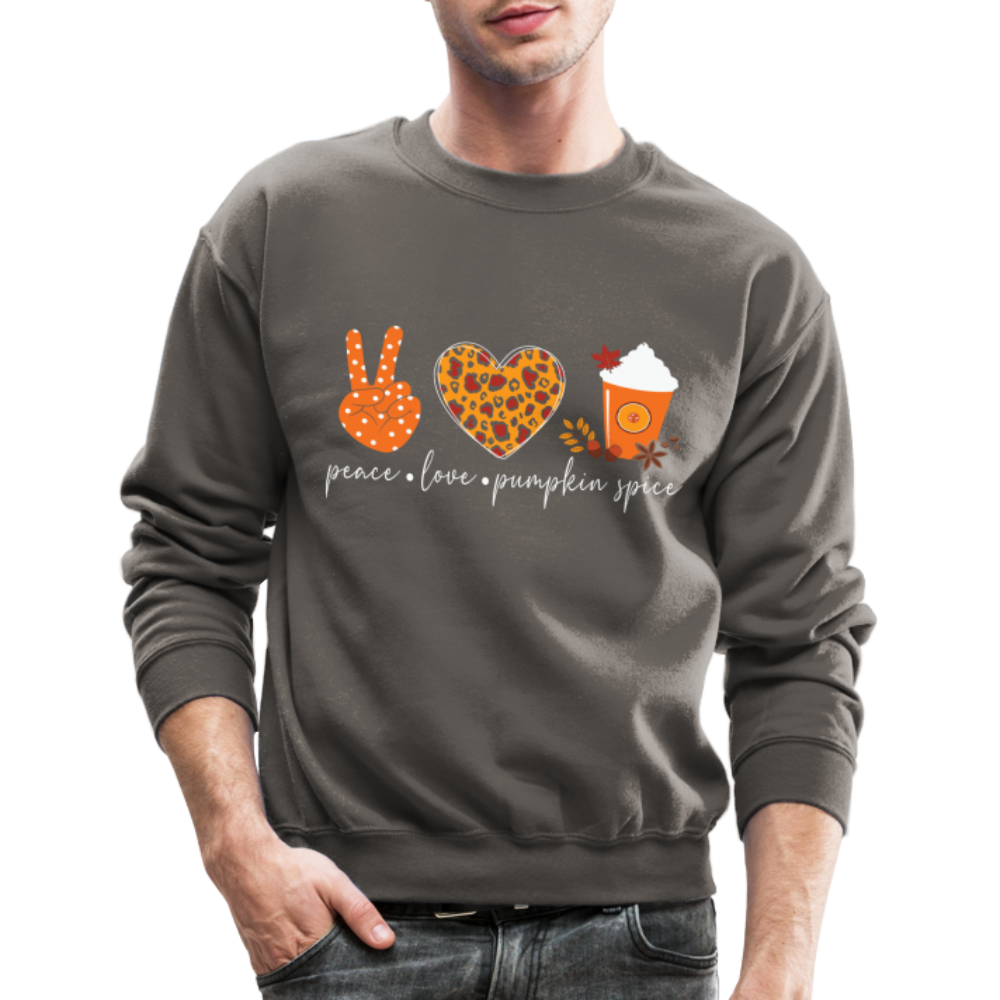 Peace Love Pumpkin Spice Sweatshirt - asphalt gray