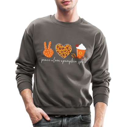Peace Love Pumpkin Spice Sweatshirt - asphalt gray