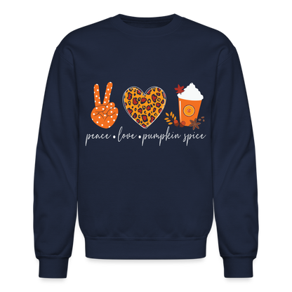 Peace Love Pumpkin Spice Sweatshirt - navy