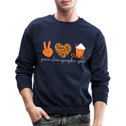 Peace Love Pumpkin Spice Sweatshirt - navy