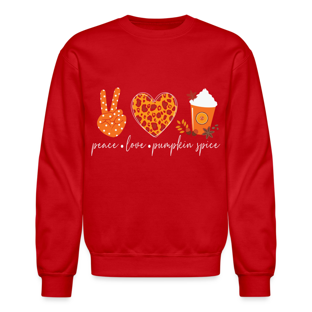 Peace Love Pumpkin Spice Sweatshirt - red