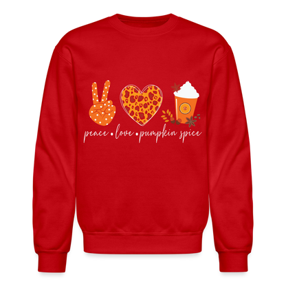 Peace Love Pumpkin Spice Sweatshirt - red