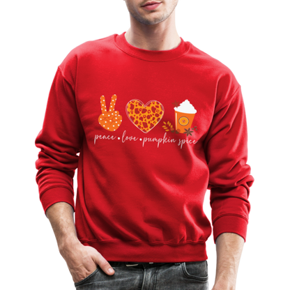 Peace Love Pumpkin Spice Sweatshirt - red