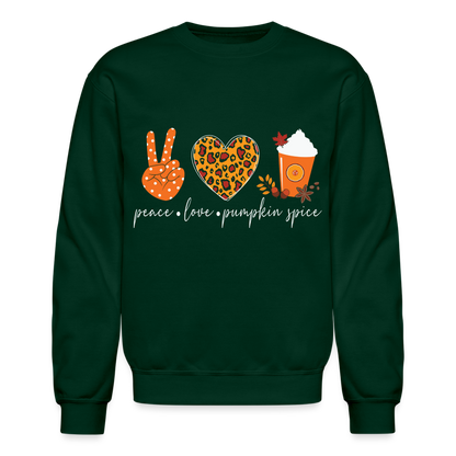 Peace Love Pumpkin Spice Sweatshirt - forest green