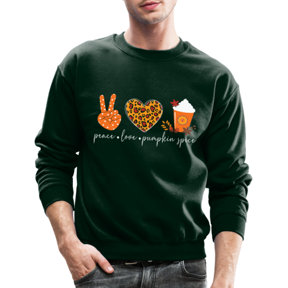 Peace Love Pumpkin Spice Sweatshirt - forest green