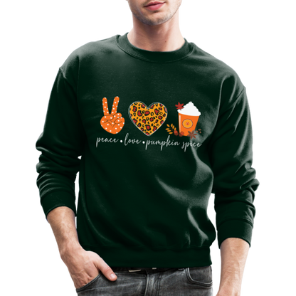Peace Love Pumpkin Spice Sweatshirt - forest green