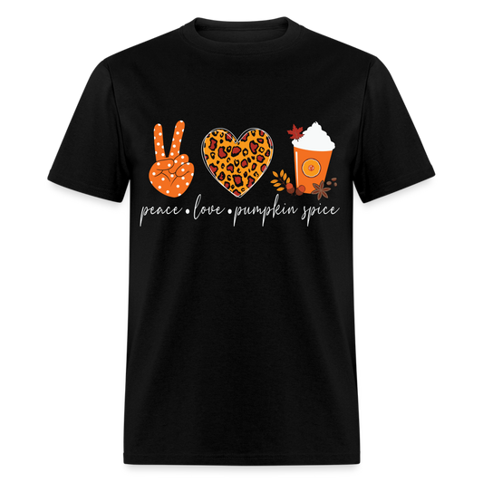 Peace Love Pumpkin Spice T-Shirt - black