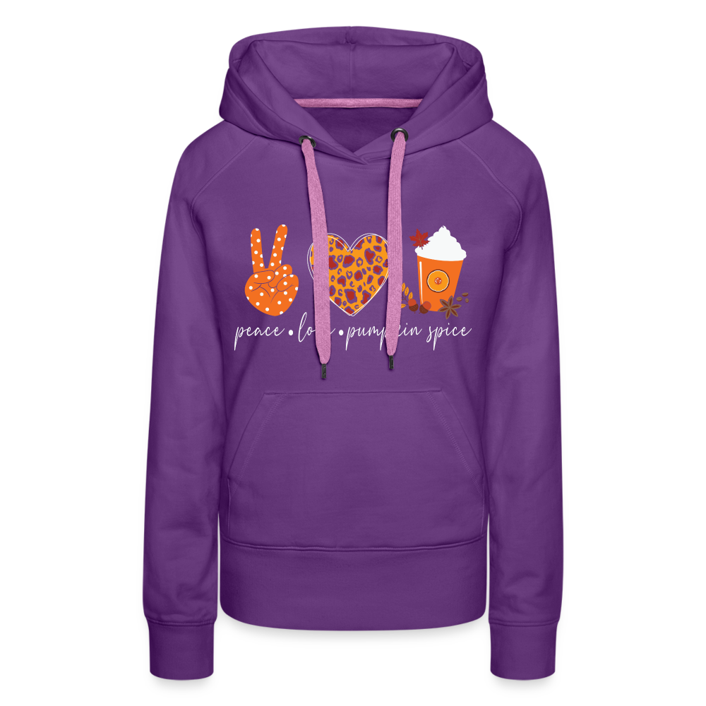 Peace Love Pumpkin Spice Women’s Premium Hoodie - purple 