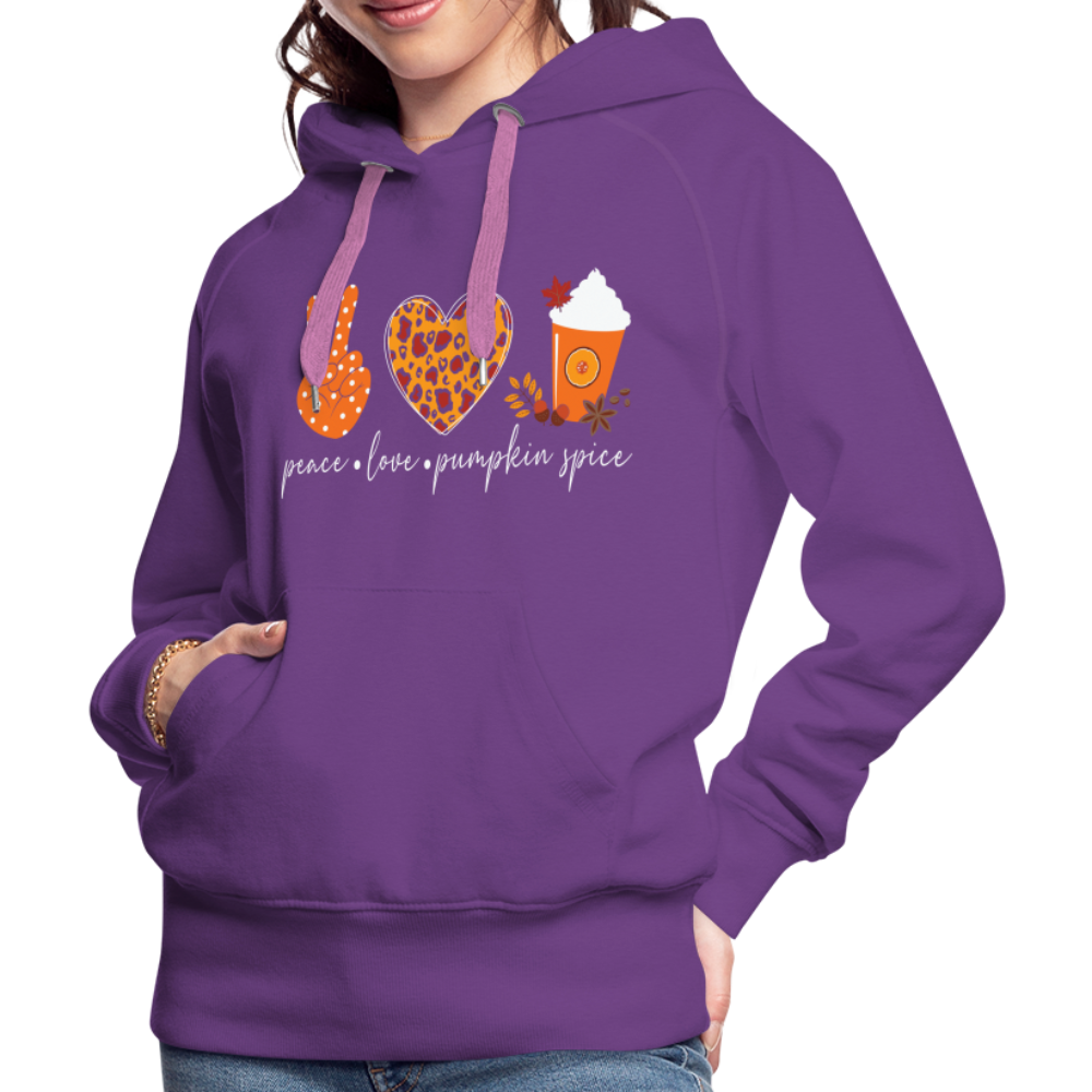 Peace Love Pumpkin Spice Women’s Premium Hoodie - purple 