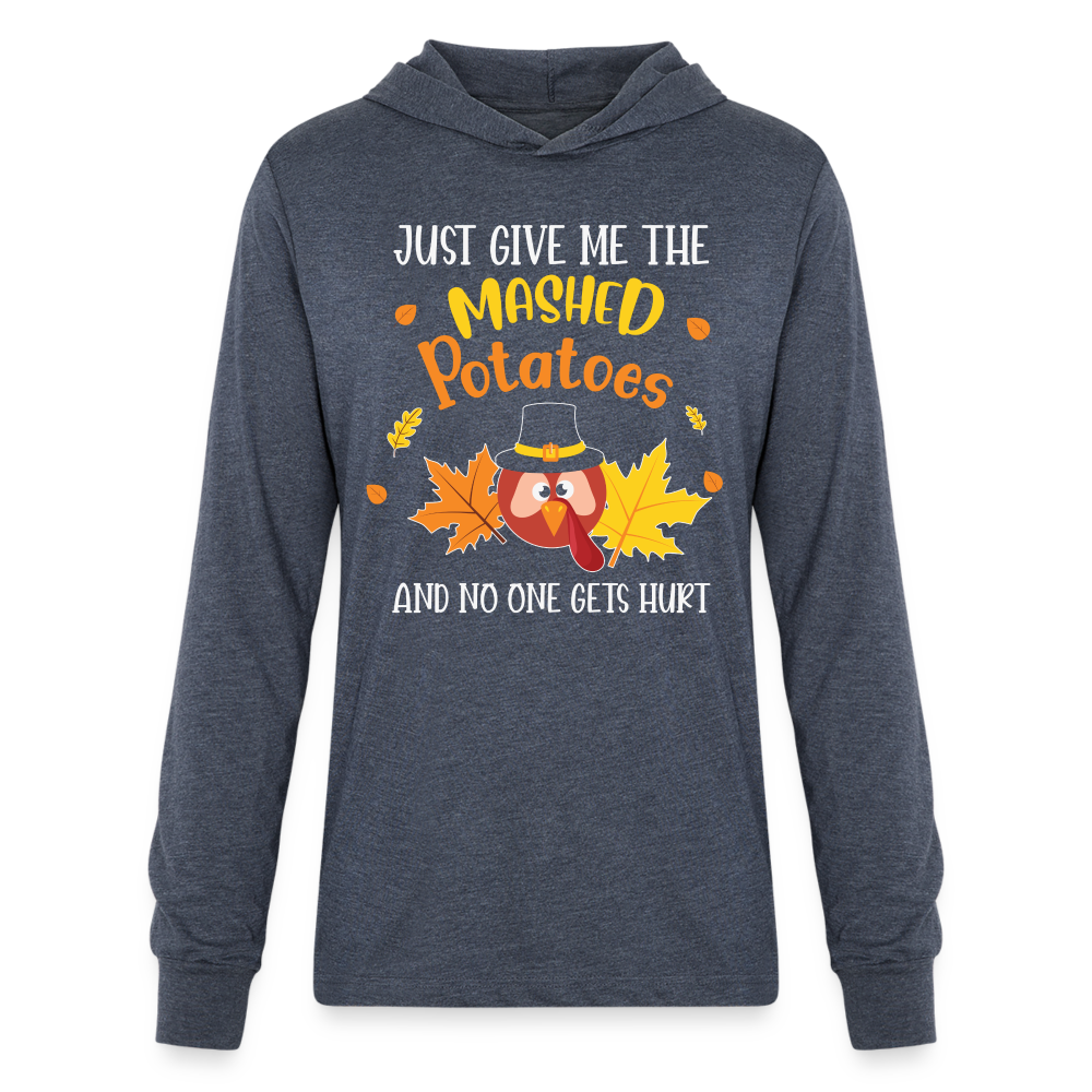 Just Give Me The Mashed Potatoes and No One Gets Hurt Hoodie Shirt - heather navy