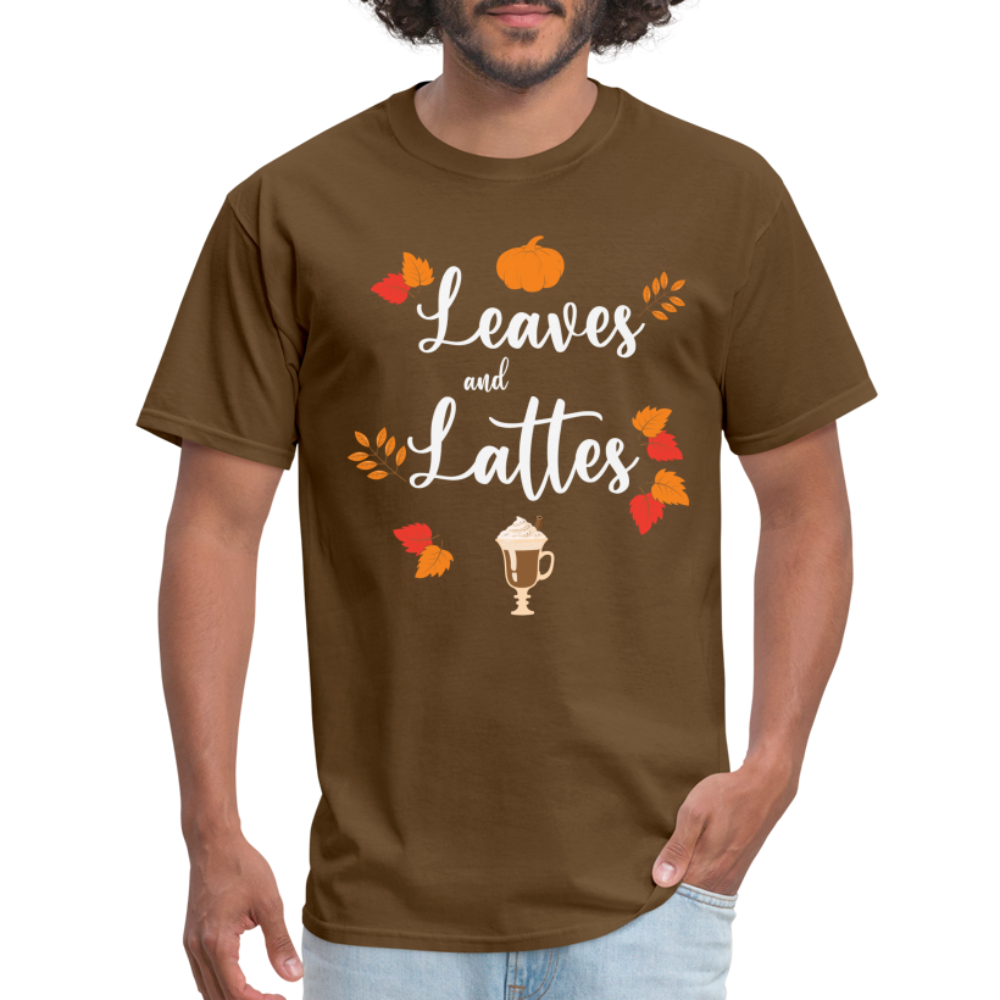 Leaves and Lattes T-Shirt - brown