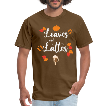 Leaves and Lattes T-Shirt - brown