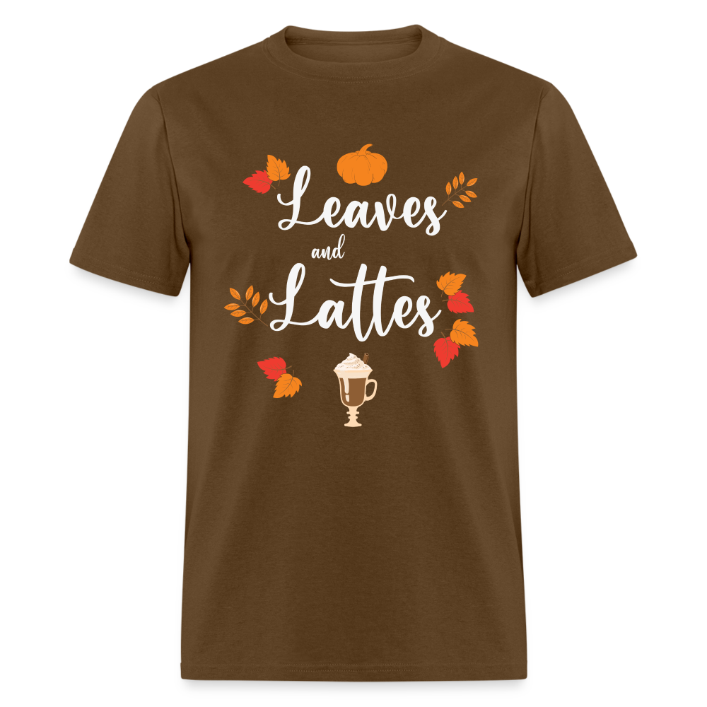 Leaves and Lattes T-Shirt - brown