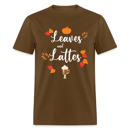 Leaves and Lattes T-Shirt - brown