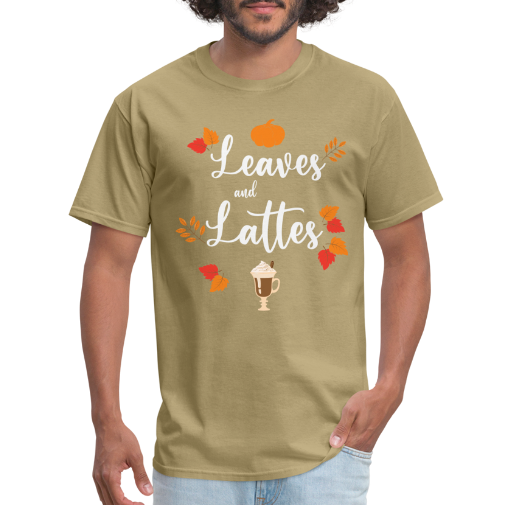 Leaves and Lattes T-Shirt - khaki