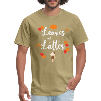 Leaves and Lattes T-Shirt - khaki