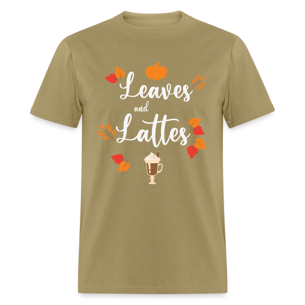 Leaves and Lattes T-Shirt - khaki