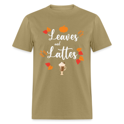 Leaves and Lattes T-Shirt - khaki