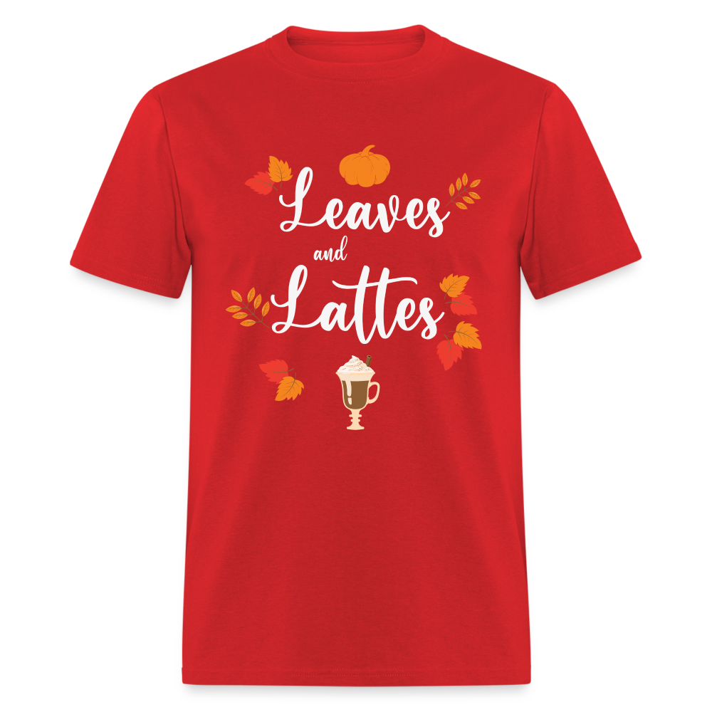 Leaves and Lattes T-Shirt - red