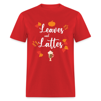 Leaves and Lattes T-Shirt - red