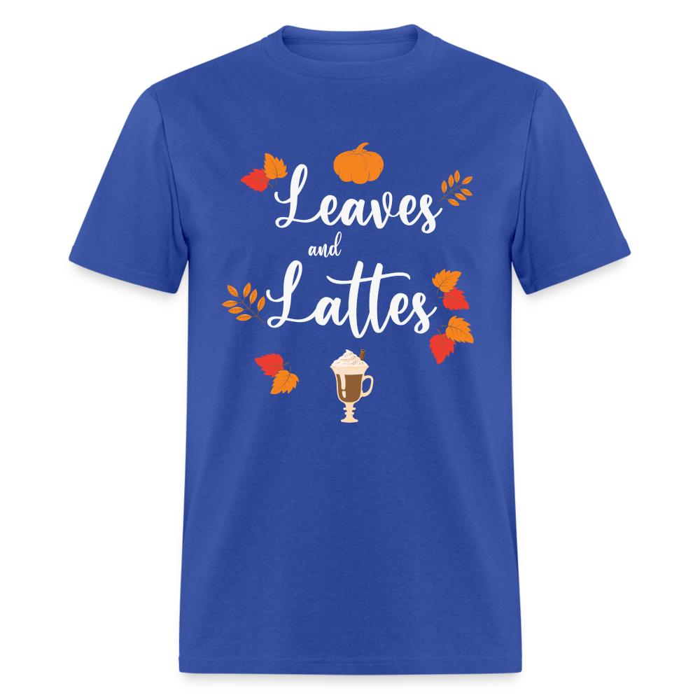 Leaves and Lattes T-Shirt - royal blue