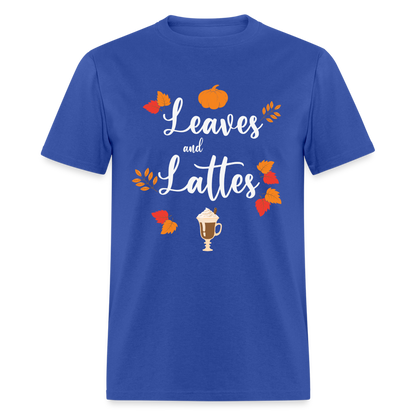 Leaves and Lattes T-Shirt - royal blue