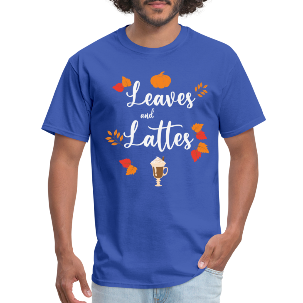 Leaves and Lattes T-Shirt - royal blue