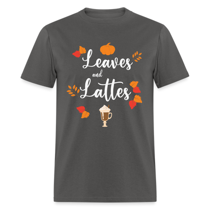 Leaves and Lattes T-Shirt - charcoal