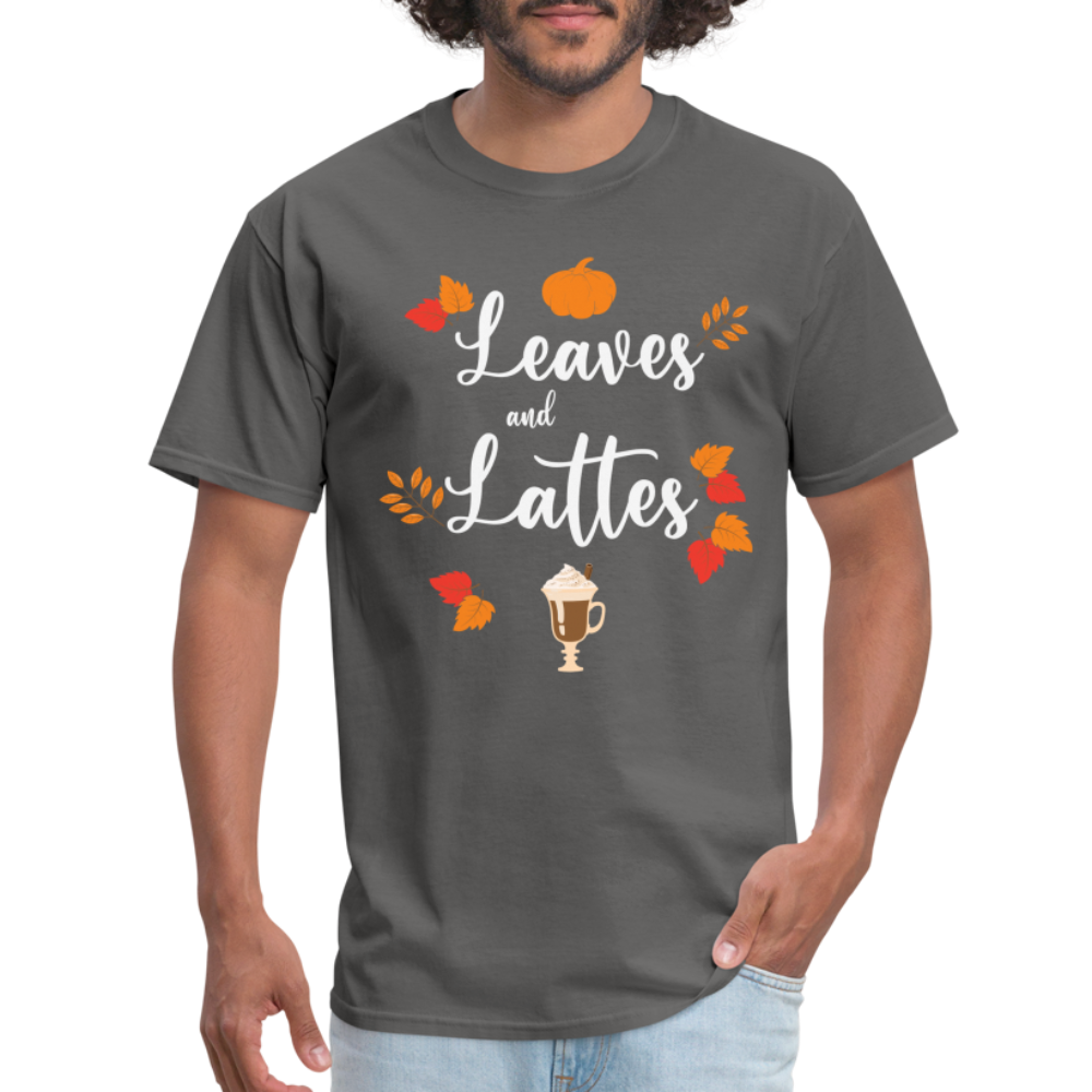 Leaves and Lattes T-Shirt - charcoal