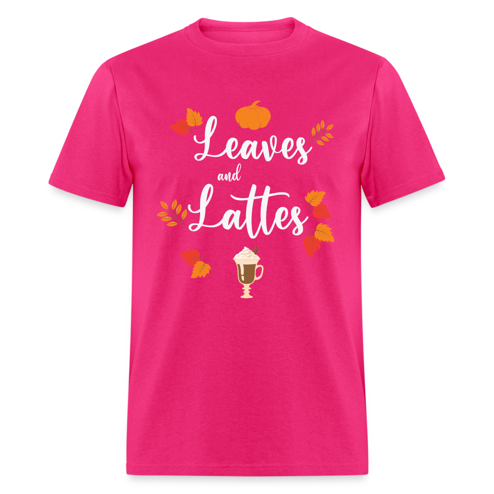 Leaves and Lattes T-Shirt - fuchsia