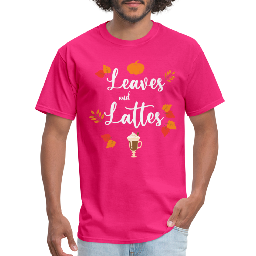 Leaves and Lattes T-Shirt - fuchsia