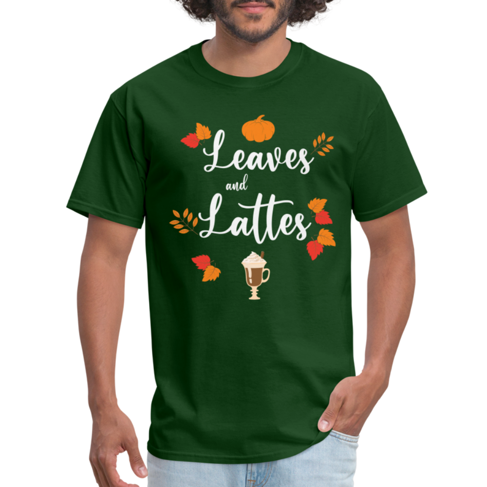 Leaves and Lattes T-Shirt - forest green