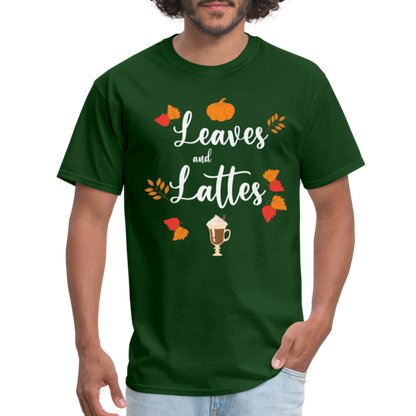 Leaves and Lattes T-Shirt - forest green