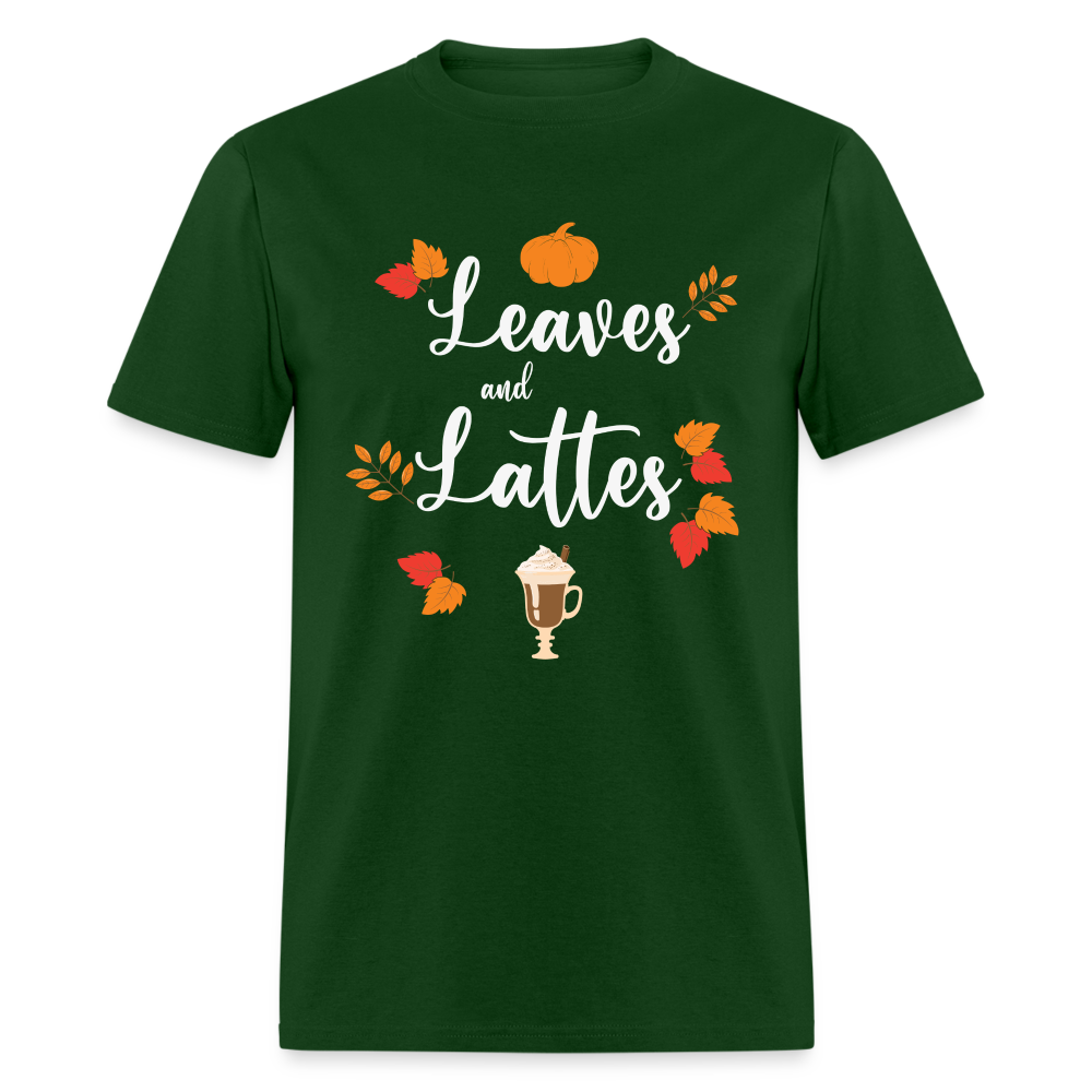 Leaves and Lattes T-Shirt - forest green