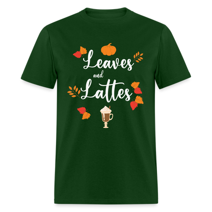 Leaves and Lattes T-Shirt - forest green