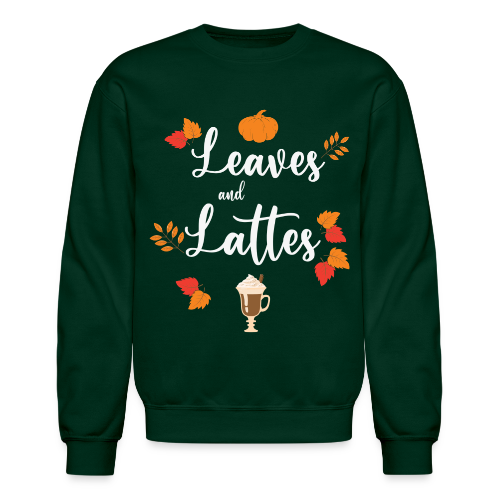 Leaves and Lattes Sweatshirt - forest green
