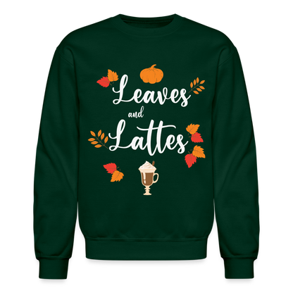 Leaves and Lattes Sweatshirt - forest green