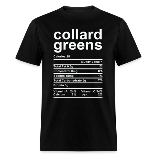 Collard Greens Nutrition Facts T-Shirt - black