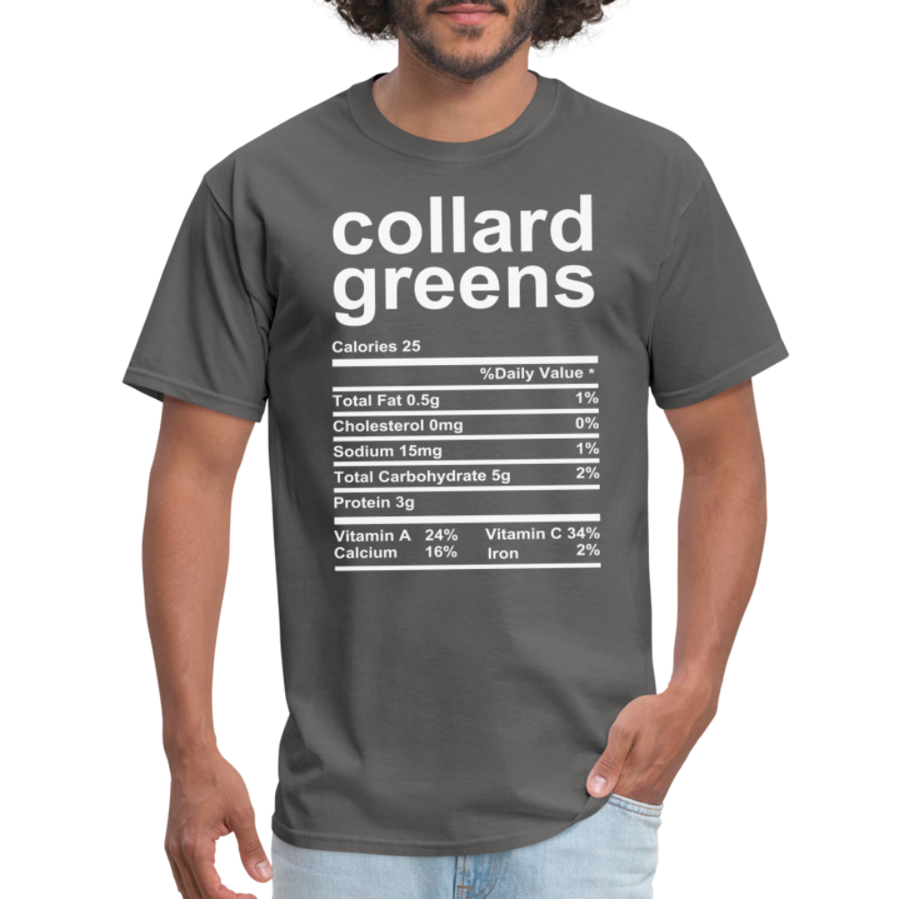 Collard Greens Nutrition Facts T-Shirt - charcoal