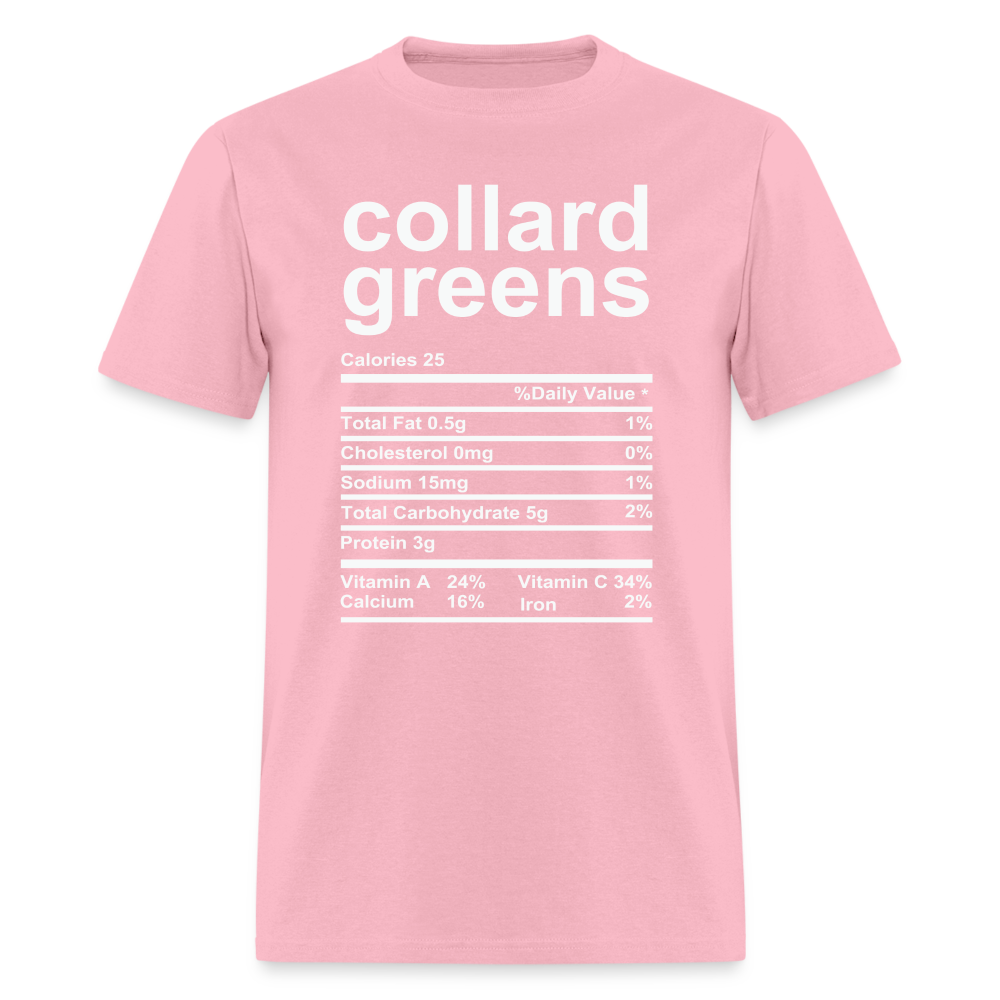 Collard Greens Nutrition Facts T-Shirt - pink