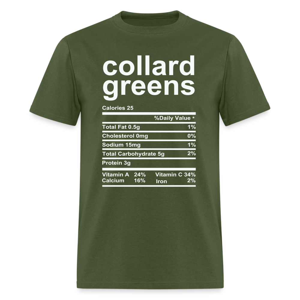 Collard Greens Nutrition Facts T-Shirt - military green