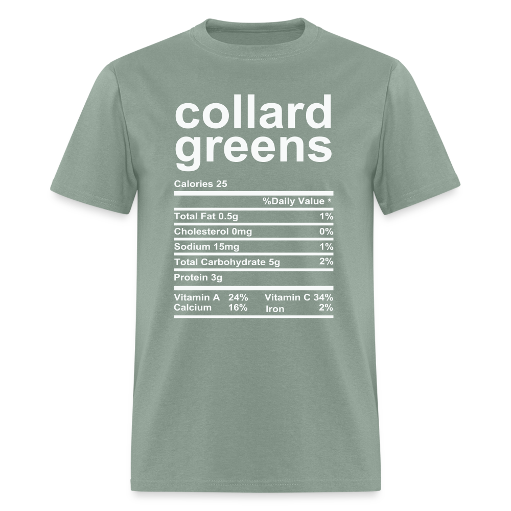 Collard Greens Nutrition Facts T-Shirt - sage
