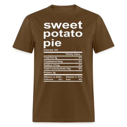 Sweet Potato Pie Nutrition T-Shirt - brown