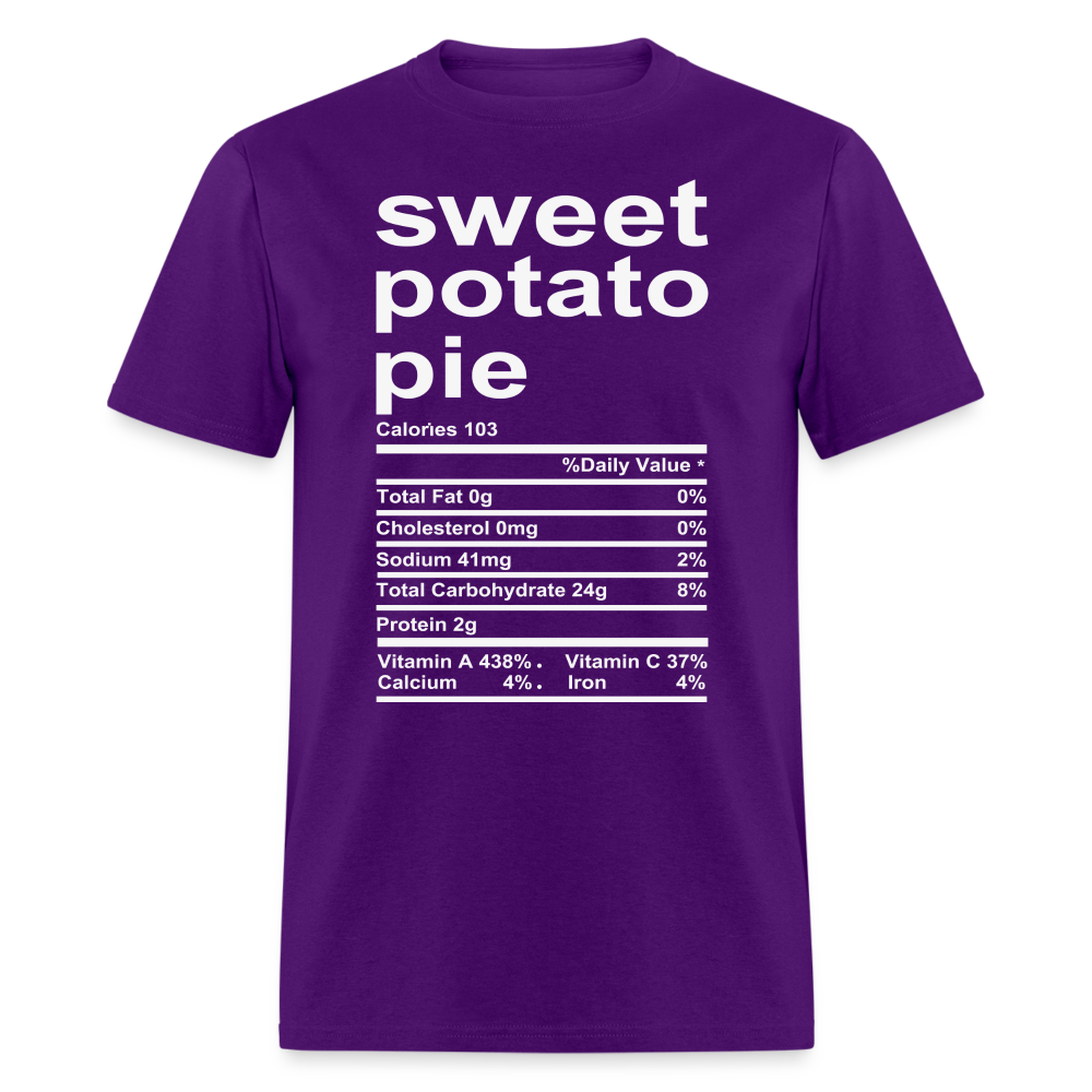 Sweet Potato Pie Nutrition T-Shirt - purple