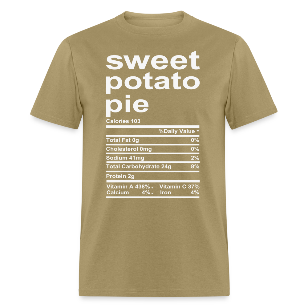 Sweet Potato Pie Nutrition T-Shirt - khaki