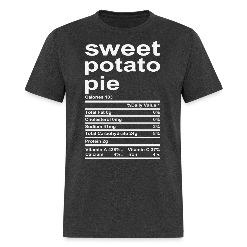 Sweet Potato Pie Nutrition T-Shirt - heather black