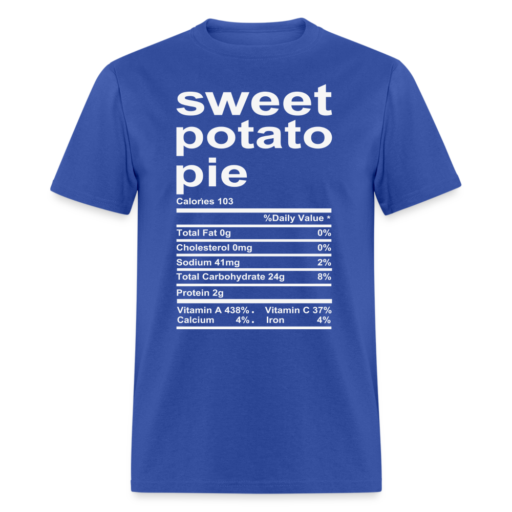 Sweet Potato Pie Nutrition T-Shirt - royal blue