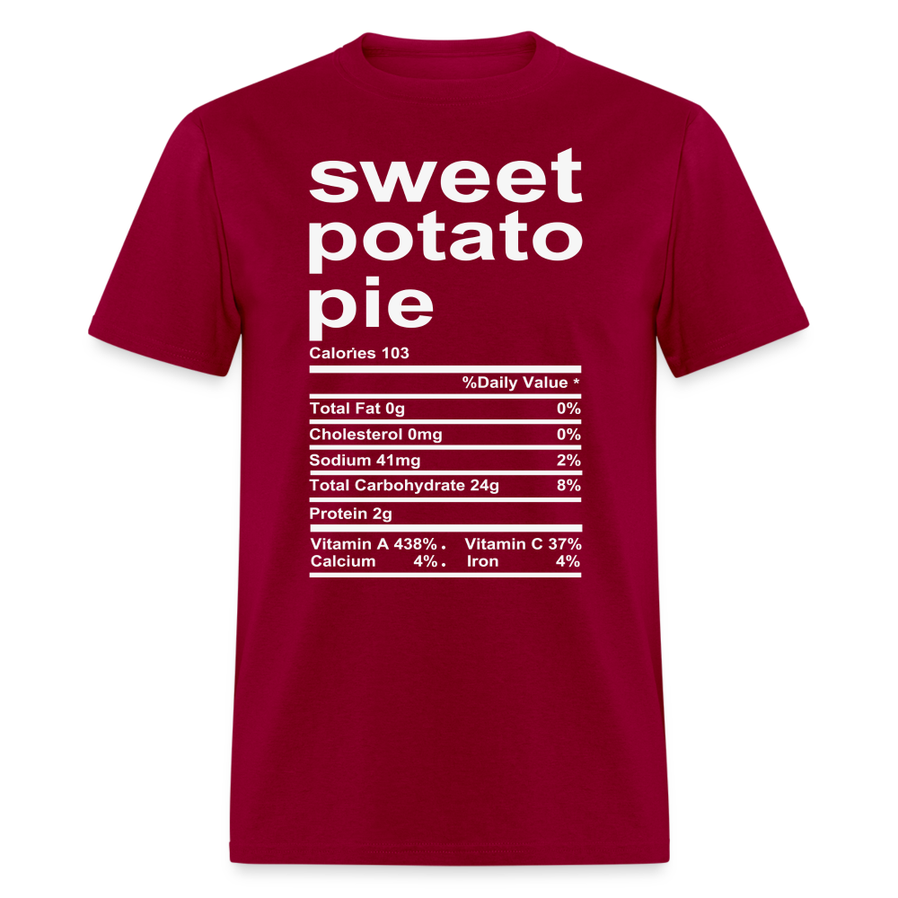 Sweet Potato Pie Nutrition T-Shirt - dark red