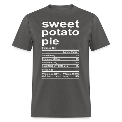 Sweet Potato Pie Nutrition T-Shirt - charcoal